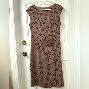 Connected Beige and Black Polka Dot with Roses and Ruffle Size 10